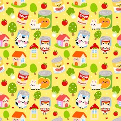 Kawaii Canned Food Seamless 