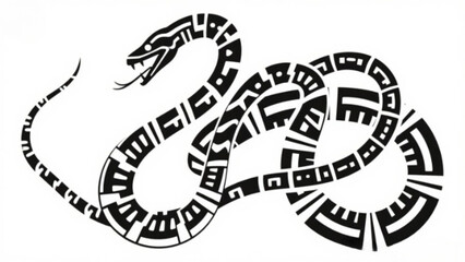 Naklejka premium A black and white music notes vector illustration featuring a stylized tattoo design with artistic patterns of a dragon and sea reptile silhouette in a sketch art drawing