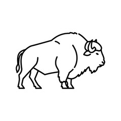 Fototapeta premium Cute Cartoon Bison Illustration for Wildlife and Nature Designs