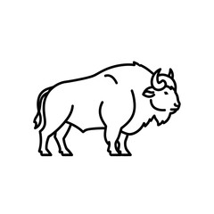 Fototapeta premium Cute Hand-Drawn Bison Illustration for Wildlife and Nature Design