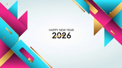 Vibrant Happy New Year 2026 Background Illustration Featuring Celebration, Party, Festival, Design, and Decoration Elements