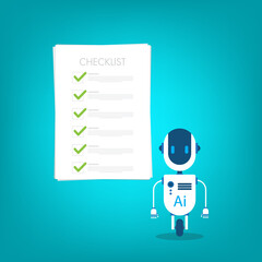 AI chatbot with online checklist for to-do list assistants task planning concept