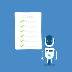AI chatbot with online checklist for to-do list assistants task planning concept