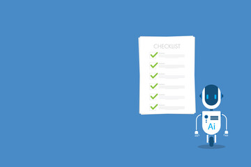 AI chatbot with online checklist for to-do list assistants task planning concept