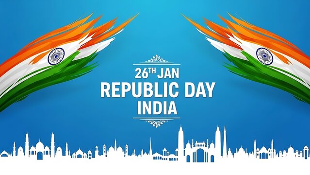 Republic day india 26th january celebration poster