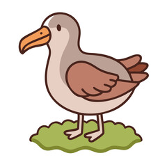 cute cartoon duck with duck illustration on white background