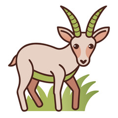 Fototapeta premium Cute cartoon deer vector illustration on white background