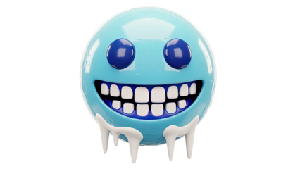 Frozen Smiley Face with Icicles