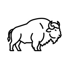 Fototapeta premium Minimalist Black and White Illustration of a Bison for Nature and Wildlife Designs