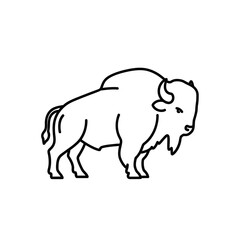 Obraz premium Minimalist Line Art Illustration of a Bison for Modern Design Projects