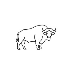 Fototapeta premium Minimalist Line Art Illustration of a Bison for Creative Design Projects