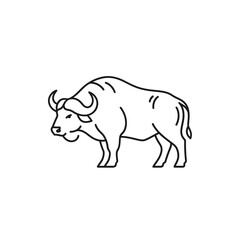 Obraz premium Minimalist Line Art Illustration of a Bison for Nature and Wildlife Projects