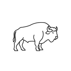 Fototapeta premium Minimalist Line Art Illustration of a Bison for Nature and Wildlife Themes