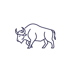 Obraz premium Minimalist Line Art Illustration of a Bison for Wildlife and Nature Design