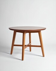 北欧ミニマルな木製テーブル＆スツール（白背景の商品撮影）