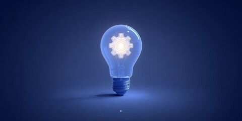 Creative Light Bulb Concept in a Minimalist Environment