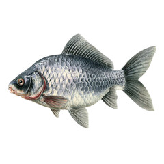 Fototapeta premium side view of Gray fish isolated on with white background(1)