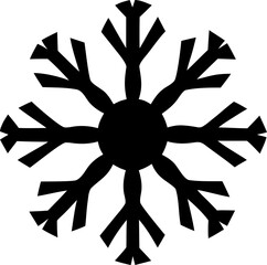 Snowflake Silhouette Vector &ndash; Winter Ice Crystal Illustration