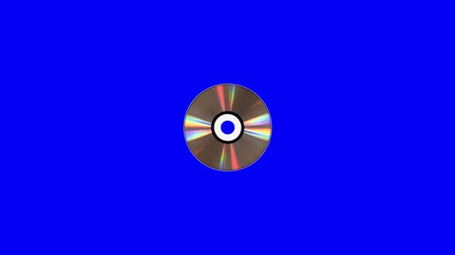 Shiny compact disc on blue background for music or data storage