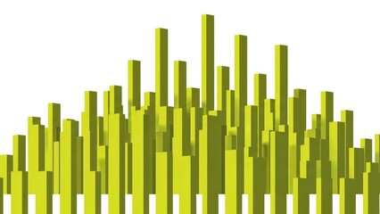 Abstract 3D Bar Graph Chart Showing Data and Statistics in a Modern Digital Style.