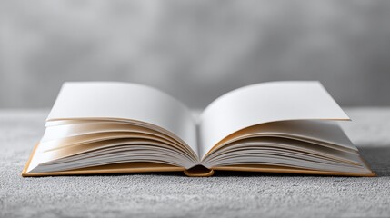 Fototapeta premium Open book with blank pages, ready to be filled with new stories, ideas, and knowledge. A symbol of learning, creativity, and imagination, inviting readers to explore.