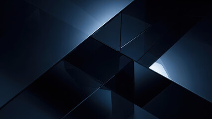 Abstract Dark Blue Geometric Shapes Design