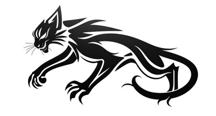 Artistic black and white horse head vector illustration featuring a tribal silhouette design with a wild mane for an animal tattoo or nature logo