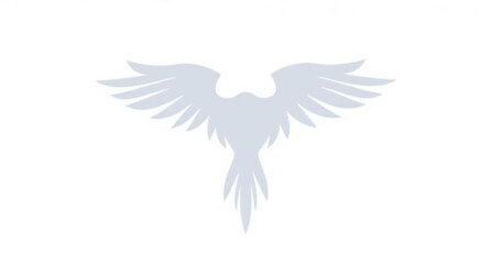 Vector illustration of a flying peace dove with angel wings and a heart symbol for a tribal tattoo logo design