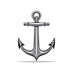 Anchor Icon Black Silhouette Isolated on White Symbol of Maritime Nautical Navigation Security and Stability Graphic Element for Marine Themed Designs and Seaside Concepts