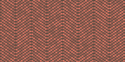 Fototapeta premium Abstract dotted pattern with small brown and red circles forming slanted wavy lines in red, brown and purple tones. Modern geometric vector background design for creative, decorative and digital use.