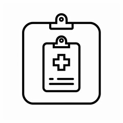 Medical document with cross symbol on clipboard, representing healthcare information and records.