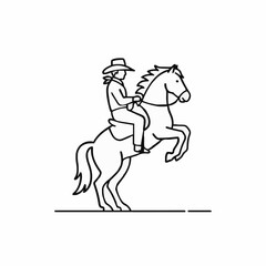 a cowboy on a horse. icon