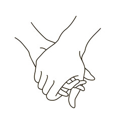 Hands gesture. Holding hands.  Valentine's day greeting card. People are holding hands. Romantic symbols of relationships, concept of meeting of lovers