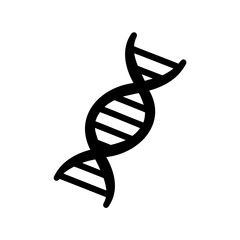 Black and white illustration of a double helix DNA molecule