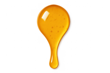 Golden honey drop flowing with sticky liquid texture