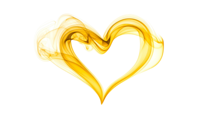 Golden smoke heart shape against black background, radiating warmth and affection