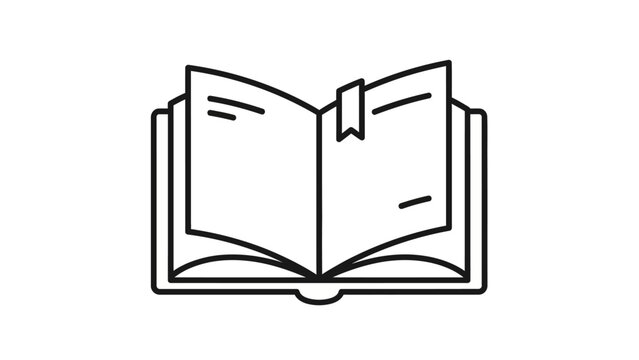 Open Book Icon with Bookmark Symbol.