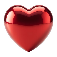 Glossy 3D Red Heart &ndash; High-Shine Love Symbol on Black Background
