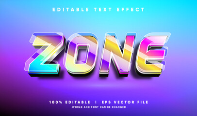zone fullcolor vector text effect with modern style