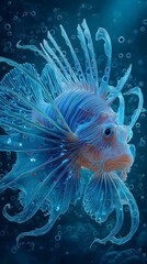 light artwork of a common lion fish