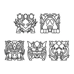 Sci-fi robot face set with industrial tech aesthetic.