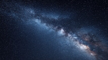 Milky Way Galaxy Shining Brightly Across The Night Sky With Countless Stars And Cosmic Dust In A Breathtaking Celestial Display And Space Exploration