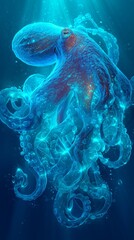 light flow artwork of an octopus