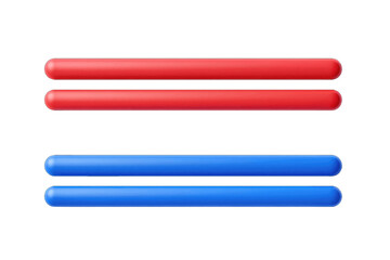 Obraz premium Two red and two blue glowing light sticks