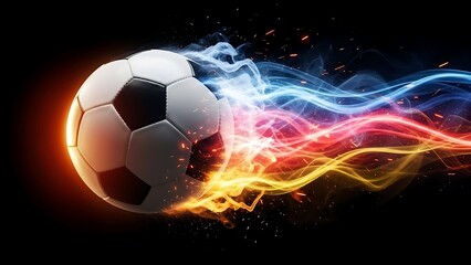 Dynamic Abstract Soccer Ball Background in Motion | High Energy Football Graphic | 4K Sports Illustration