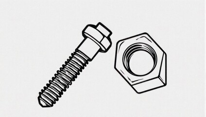 Illustration of a Hex Bolt and Nut.