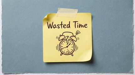 Wasted time productivity concept reminder addressing inefficiency poor management procrastination requiring improvement optimization strategies for workplace performance enhancement motivation