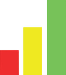 Colorful bar chart with progressive data visualization on a clean white background