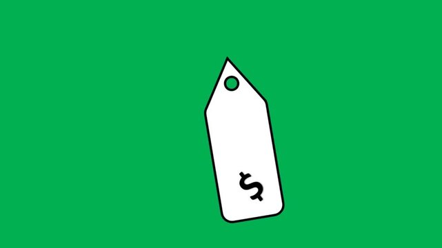 This is an animated video footage of a money tag, suitable for animated content videos, cash back, discounts, sales, products, money, price tags, discounts, gifts,