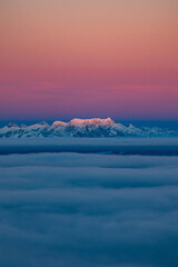 Hochlantsch Sonnenuntergang - Teichalm - Naturpark Almenland - Oststeiermark - Morgenrot - Nebelmeer - Hochnebel - Winter - Eisenerzer Reichenstein